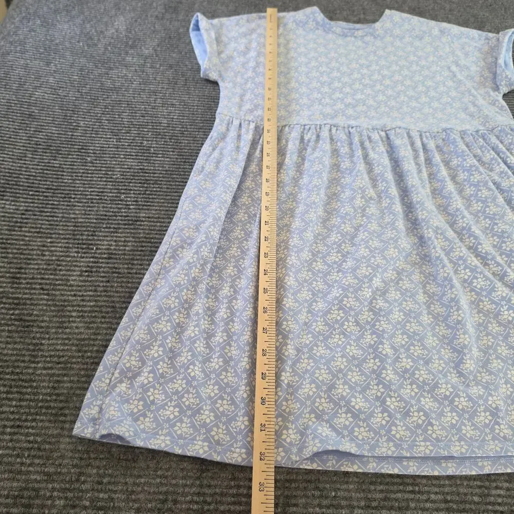 Vineyard Vines Girls XL Blue Every Day Jersey Dress Calm Water Floral Pattern